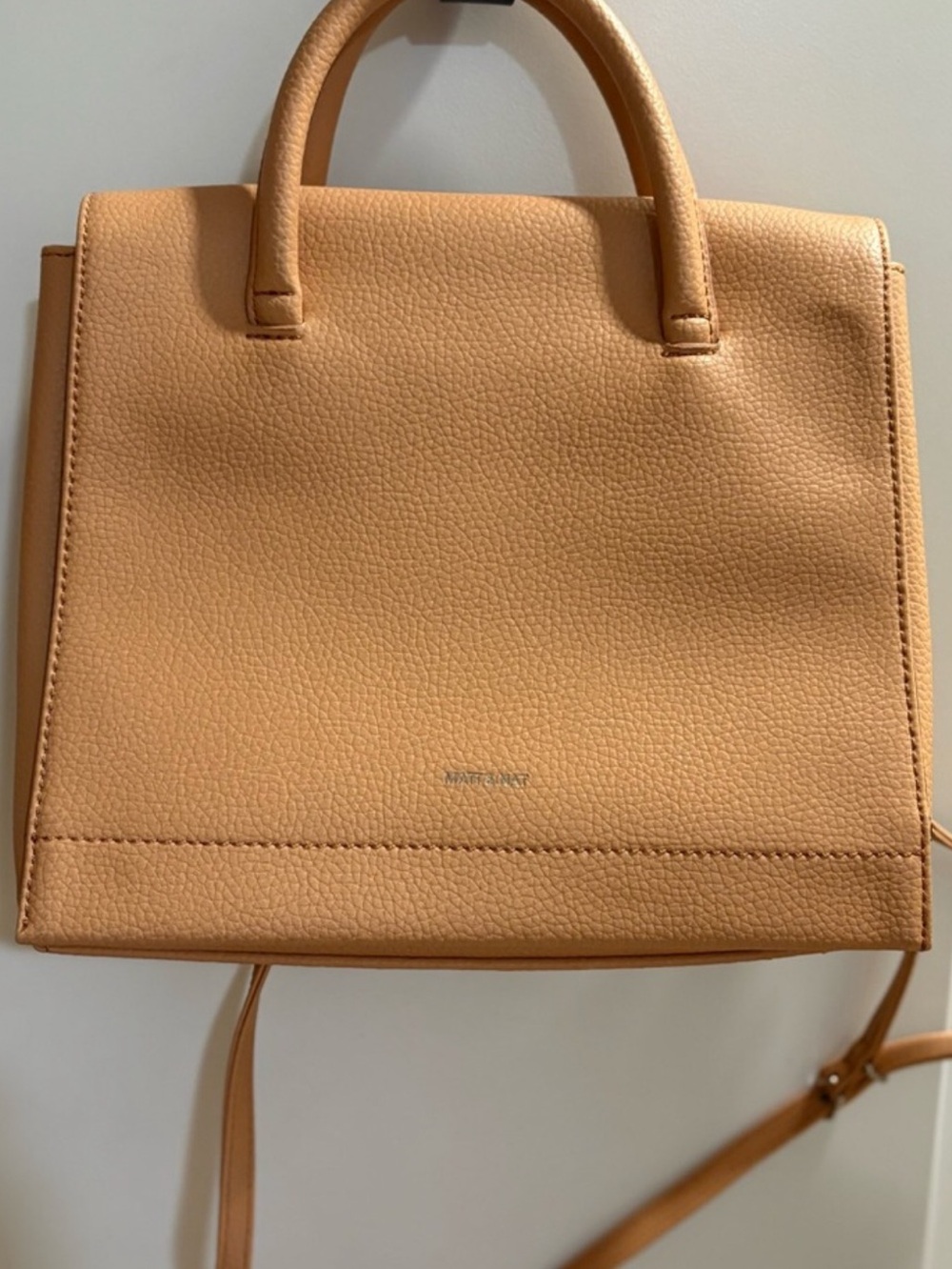 Matt and Nat Adel Structured Leather Top-Handle Bag in Tan